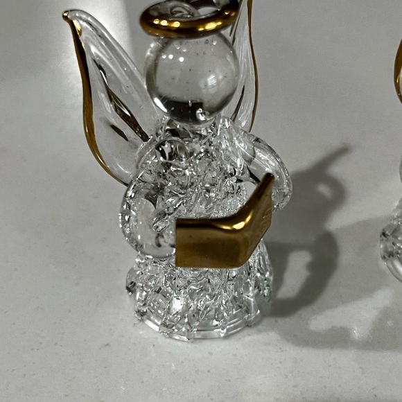 Hand blown 3-glass angels of worry 1.3” dipped in 24k - Picture 3 of 8